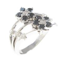 K18WG フラワー ダイヤモンドリング