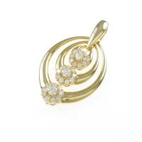 K18YG ダイヤモンドペンダント