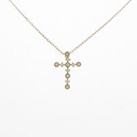 【リメイク】K18YG クロス ダイヤモンドネックレス