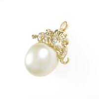 K18YG シロチョウパールペンダント