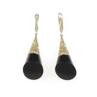 585YG オニキスピアス