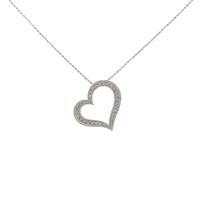 K18WG ハート ダイヤモンドネックレス
