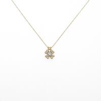 K18YG クローバー ダイヤモンドネックレス