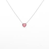 K18WG ハート トルマリンネックレス