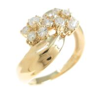 K18YG フラワー ダイヤモンドリング