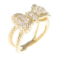 K18YG リボン ダイヤモンドリング