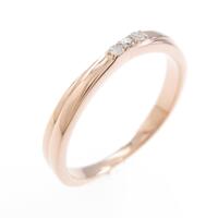 K10PG スリーストーン ダイヤモンドリング