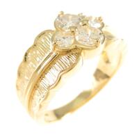 K18YG フラワー ダイヤモンドリング