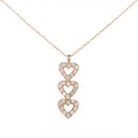 K18PG ハート ダイヤモンドネックレス