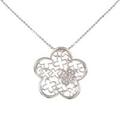 K18WG フラワー×クローバー ダイヤモンドネックレス