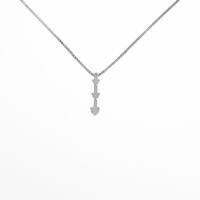 K18WG スリーストーン ダイヤモンドネックレス