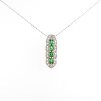 K18WG グリーンガーネットネックレス