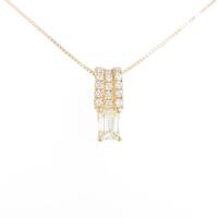 K18YG ダイヤモンドネックレス 1．012ct・VLY・VS2・エメラルドカット