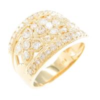 K18YG フラワー ダイヤモンドリング