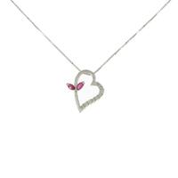 K14WG ハート ルビーネックレス