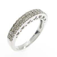 K18WG ハーフエタニティ ダイヤモンドリング