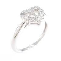 K18WG ハート ダイヤモンドリング