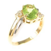 K18YG／PT ペリドットリング