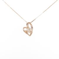 K18PG ハート ダイヤモンドネックレス