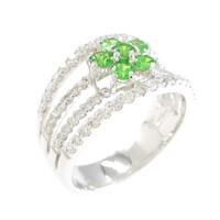 K14WG フラワー デマントイドガーネットリング