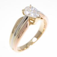 カルティエ ソリテールトリニティ スリーゴールド リング 0．46ct