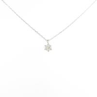 K18WG ソリティア ダイヤモンドネックレス