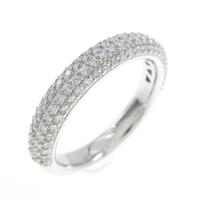 K18WG パヴェ ハーフエタニティ ダイヤモンドリング