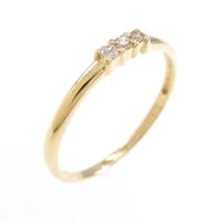 K18YG スリーストーン ダイヤモンドリング