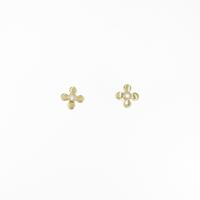 K18YG フラワー ダイヤモンドピアス