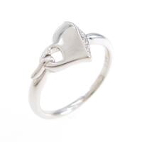 K18WG ハート ダイヤモンドリング