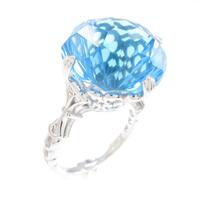 K18WG ブルートパーズリング