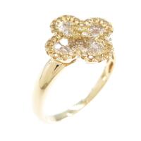 K18YG フラワー ダイヤモンドリング