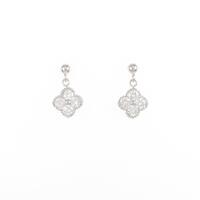 【リメイク】K18WG フラワー ダイヤモンドピアス