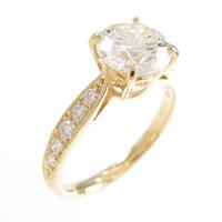 【リメイク】K18YG ダイヤモンドリング 1．563ct・L・SI2・3EXT
