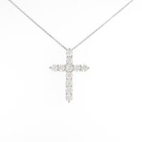 PT／K18WG クロス ダイヤモンドネックレス