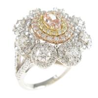 PT／K18YG／K18PG ダイヤモンドリング 0．411ct・FBOP・SI2・オーバルカット