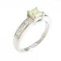 プラチナダイヤモンドリング 0．506ct・LY・SI2・プリンセスカット