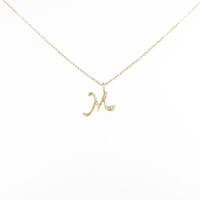 K18YG イニシャルM ダイヤモンドネックレス