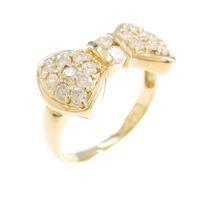 K18YG リボン ダイヤモンドリング