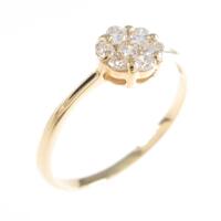 【リメイク】K18YG フラワー ダイヤモンドリング