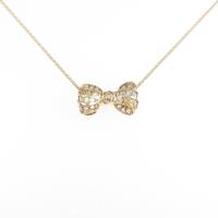 K18YG リボン ダイヤモンドネックレス