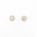 K18YG フラワー ダイヤモンドピアス