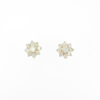 K18YG フラワー ダイヤモンドピアス