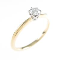 K18YG／PT ソリティア ダイヤモンドリング