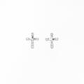 K18WG クロス ダイヤモンドピアス