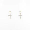 K18YG クロス ダイヤモンドピアス