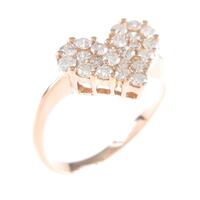 K18PG パヴェ ハート ダイヤモンドリング