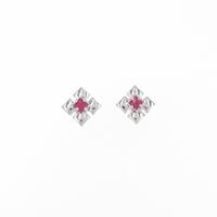 K18WG ルビーピアス