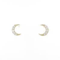 【リメイク】K18YG ムーン ダイヤモンドピアス