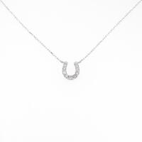 K10WG ホースシュー ダイヤモンドネックレス